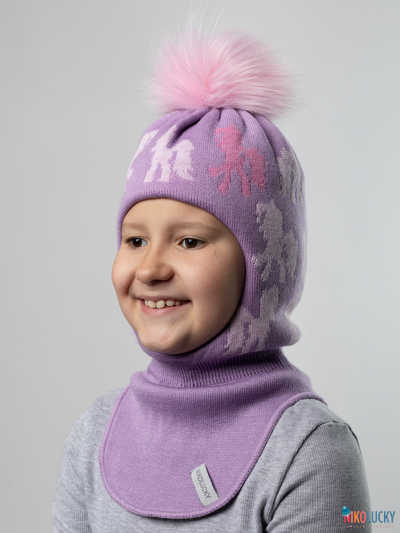 Шапка-шлем 23101-03 с утепл. хб подклад, фиалковый,роз. 48-50