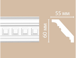 Потолочный плинтус из полиуретана с орнаментом DECOMASTER (Декомастер) - 95126 (60х55х2400мм)