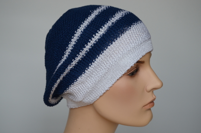 Vizio 5038 берет в полоску синий с белым