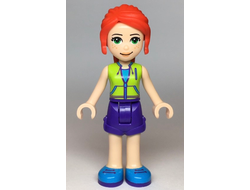 Friends Mia - Dark Purple Shorts, Lime Jacket Top, Red Hair, n/a (frnd349)