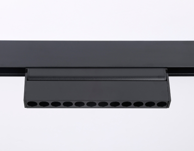 Светильник светодиодный трековый поворотный для шинопровода Magnetic GL 4048 BK черный IP20 12W 4200K 48V 24° 223*22*105