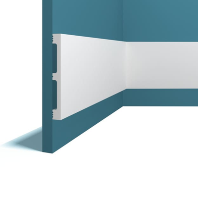 Плинтус напольный Перфект Plus P84, из дюрополимера, влагостойкий, под покраску, 2 метра