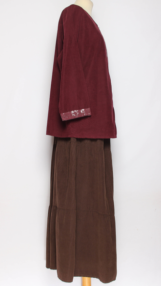 Рубашка "Вельвет пайетки"винный до р.52