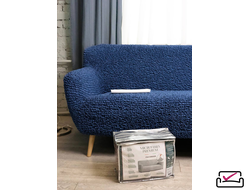 Чехол на 3х местный диван Микрофибра Синий Индиго. Защита мягкой мебели  от животных.