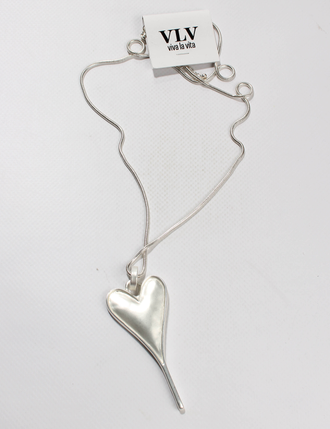 Подвеска "Сердце мятое" белое