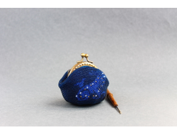 Монетница "Зодиак" Набор для вязания крючком с бисером от Ирины Рудевич - КОЗЕРОГ (синий)