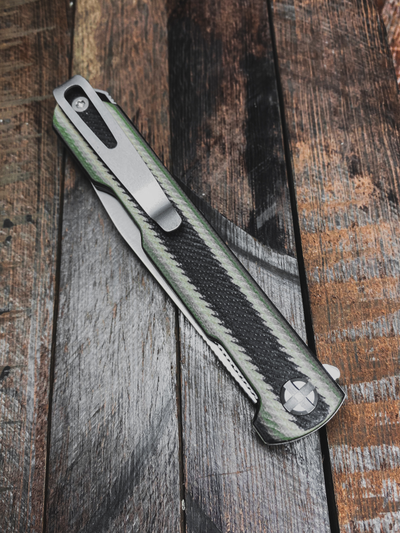 Складной нож Single EVO сталь ламинат Васильева, рукоять G10, цвет тайга