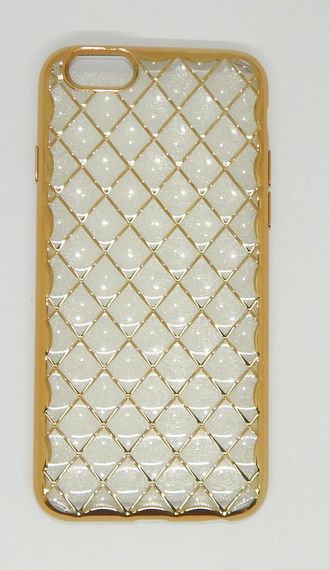 Защитная крышка силиконовая iPhone 6/6S с попсокетом, бирюзовая, под мрамор