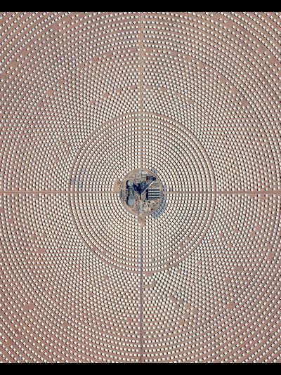Картина обогреватель, спутниковое фото секции солнечной электростанции в Уарзазате