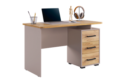 Стол компьютерный 1200 Лайт-2 кашемир/дуб крафт золотой