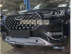 Защита радиатора Chery Tiggo 8 PRO 2021- chrome низ с парктроником