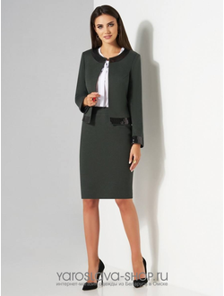 Модель: 3240. Темно-зеленый комплект-тройка с пайетками.