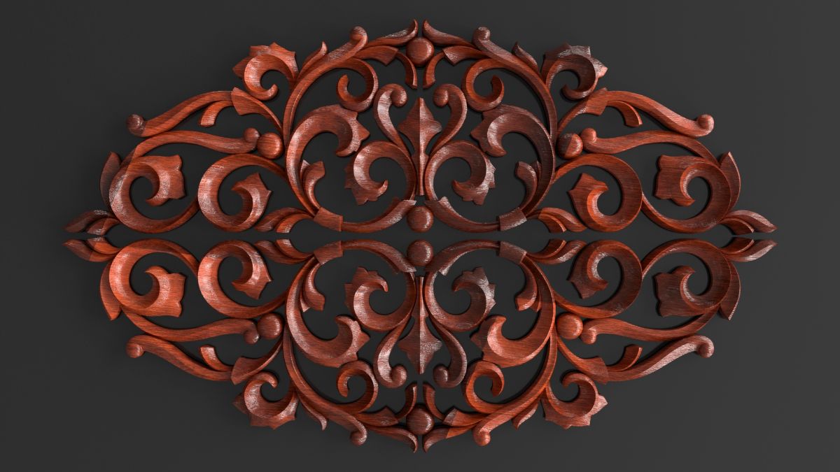 3D-модель вырезанного узора для ЧПУ