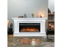 Линейный электрокамин Monaco WT с очагом Vision 42 LOG LED