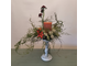 Интерьерная композиция с цветами, свеча и подсвечник в наборе