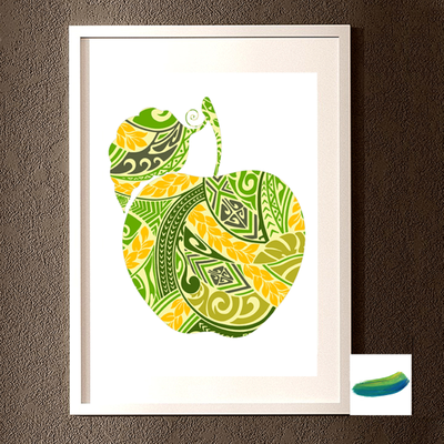 Пара постеров «Яблоко желтое»  и «Яблоко синее» из коллекции  «Половинки».