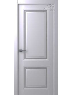 Дверь частично остеклённая АУРУМ 2 (AURUM), эмаль светло серая