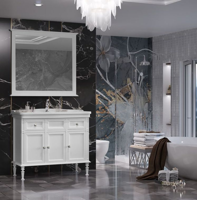 Зеркало Opadiris Кантара 105 белый матовый