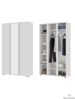 Хелен ШК 02 шкаф 3х створчатый с зеркалом Белый