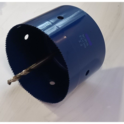 Коронка биметаллическая диаметр 200 мм глубина 200 мм + держатель с креплением шестигранник 13 мм для дрели