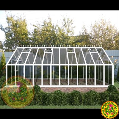 Базовая комплектация теплицы из стекла и алюминия ЧЕСТЕРФИЛД размером 8000 х 3000 мм