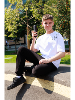 Футболка оверсайз футер с вышивкой