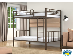 Двухъярусная кровать Валенсия 120 Коричневый полка дуб молочный