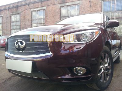 Защита радиатора Infiniti JX35 2012-2014/QX60 (2014-2016) black верх PREMIUM