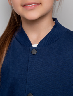 Бомбер на кнопках синий