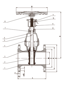 Задвижка чугунная с обрезиненным клином RSV62 DN150 PN10/16