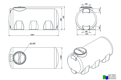 Емкость Экопром H 500 л черная