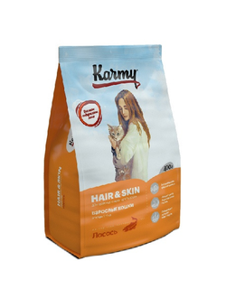 Корм Karmy (Карми) Hair&Skin для кожи и шерсти кошек, лосось 400 г