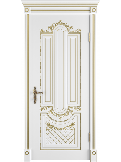 VFD. ALEXANDRIA/ POLAR PG 3D. АЛЕКСАНДРИЯ 3D/ БЕЛАЯ ЭМАЛЬ-ПАТИНА ЗОЛОТО. ПОЛОТНО ГЛУХОЕ