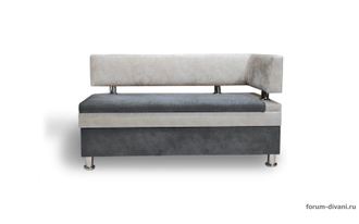 Кухонный ДИВАН "ФОРУМ-4" с боковой спинкой, Серый/слон кость, Правый 160см