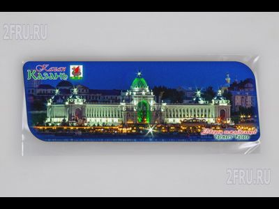 Магнит на холодильник 14х5 см. с символикой Казани - Дворец земледельцев