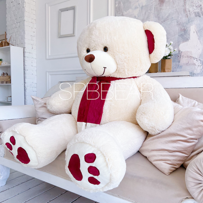 Гигантский плюшевый медведь 190 см бежевый Кевин