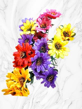 Искусственные цветы герберы, высота 25-30 см, набор из 5 букетов