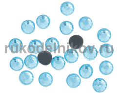 термостразы плоская спинка ss16 (4 мм), цвет-небесно-голубой, материал-стекло, 3 гр/уп