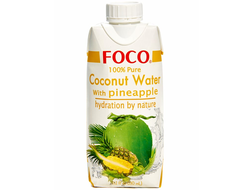 Кокосовая вода с соком ананаса без сахара, 0,33л (FOCO)