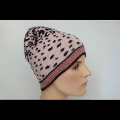Пятнистая вязаная шапка розовая Vizio Италия ZS 8077 CY