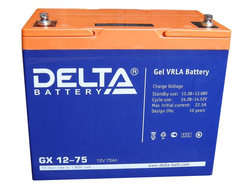 Гелевый аккумулятор Delta GX 12-75 (12 В, 75 А*ч)