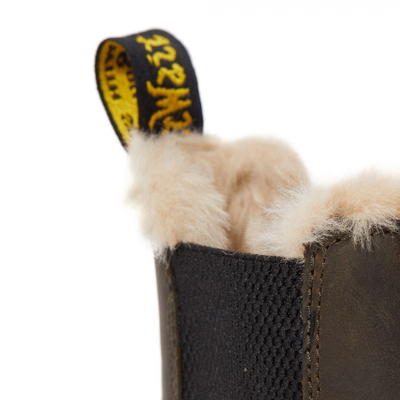 Зимние ботинки DR. MARTENS 2976 с мехом зеленые