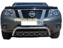 Защита переднего бампера низкая скоба+акула d53/42 для Nissan Terrano 2015-