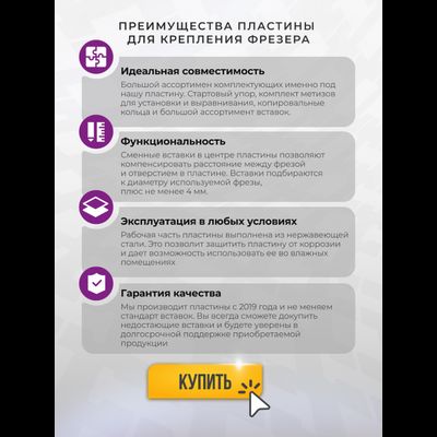 Пластина под Procraft POB-2400 для установки фрезера в стол 350*250 мм.