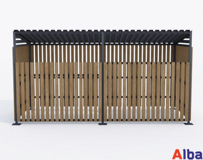 Контейнерная площадка высокая с ограждением