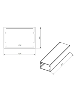 Алюминиевый профиль 4L-3020-S ANOD+OPAL