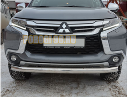 Защита переднего бампера d76 для Mitsubishi Pajero Sport (2016-2021)