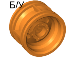 ! Б/У - Wheel 30.4mm D. x 20mm with No Pin Holes and Reinforced Rim, Orange (56145 / 4495219 / 4539910 / 6207477) - Б/У