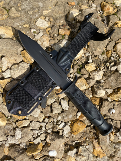 Тактический нож НР 2000 сталь 65Г, рукоять резина, ножны ABS