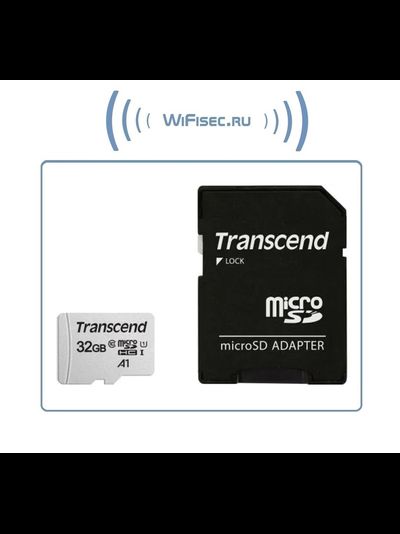 Карта памяти microSDHC UHS-I U1 Transcend 32 ГБ, 100 МБ/с, Class 10, TS32GUSD300S-A, 1 шт., переходник SD